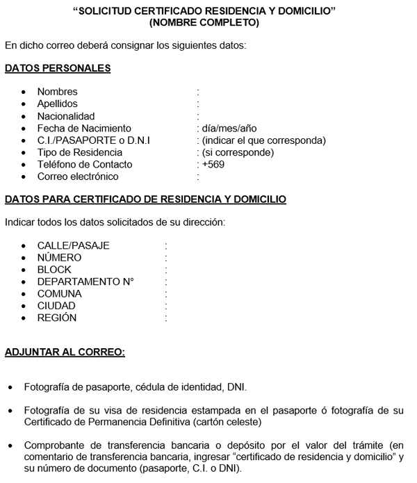 Certificado De Residencia Y Domicilio